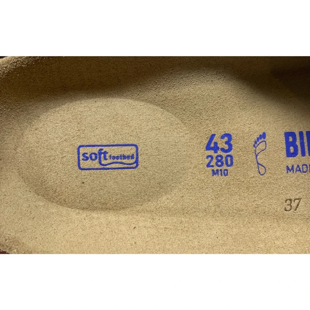 NEW Birkenstock Arizona Black Leather Soft Footbed Sandals Sz EU 43 US 10 NWB